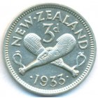 Новая Зеландия, 3 пенса 1933 год