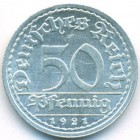Веймарская республика, 50 пфеннигов 1921 год A (AU)