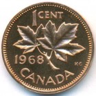 Канада, 1 цент 1968 год (Prooflike)