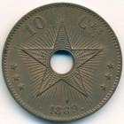 Свободное государство Конго, 10 сантимов 1889 год (UNC)