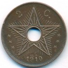 Бельгийское Конго, 2 сантима 1910 год
