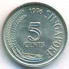 Сингапур, 5 центов 1976 год (UNC)