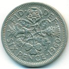 Великобритания, 6 пенсов 1960 год