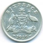 Австралия, 6 пенсов 1939 год