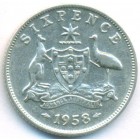 Австралия, 6 пенсов 1958 год