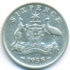 Австралия, 6 пенсов 1958 год