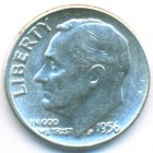 США, 10 центов 1956 год (UNC)