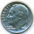 США, 10 центов 1982 год D (AU)
