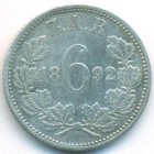 Южная Африка, 6 пенсов 1892 год