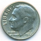 США, 10 центов 1972 год D