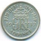 Великобритания, 6 пенсов 1937 год