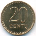Литва, 20 центов 1991 год (UNC)
