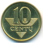 Литва, 10 центов 1997 год (UNC)