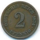Германия, 2 пфеннига 1874 год F