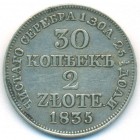 Царство Польское, 30 копеек - 2 злотых 1835 год MW