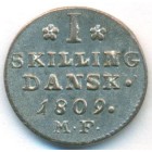 Дания, 1 скиллинг 1809 год (UNC)