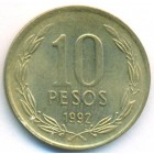 Чили, 10 песо 1992 год (UNC)