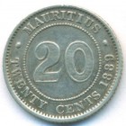 Маврикий, 20 центов 1889 год