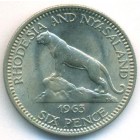 Федерация Родезии и Ньясаленда, 6 пенсов 1963 год (UNC)