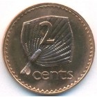 Фиджи, 2 центa 1992 год (UNC)