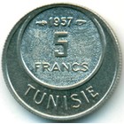 Тунис, 5 франков 1957 год (UNC)