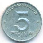 ГДР, 5 пфеннигов 1950 год А