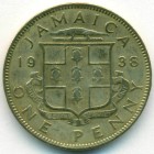 Ямайка, 1 пенни 1938 год