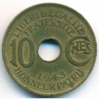 Французская Экваториальная Африка, 10 сантимов 1943 год (AU)