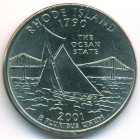 США, 25 центов 2001 год D (UNC)