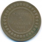 Тунис, 5 сантимов 1892 год