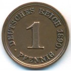 Германия, 1 пфенниг 1890 год E
