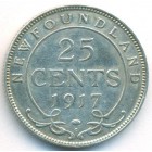 Канада, провинция Ньюфаундленд, 25 центов 1917 год