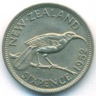 Новая Зеландия, 6 пенсов 1952 год (UNC)