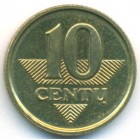 Литва, 10 центов 1998 год (UNC)