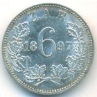 Южная Африка, 6 пенсов 1897 год (AU)