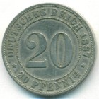 Германия, 20 пфеннигов 1887 год J