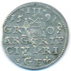 Речь Посполитая, Рига, 3 гроша 1591 год (AU)