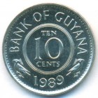 Гайана, 10 центов 1989 год (UNC)
