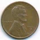 США, 1 цент 1951 год S