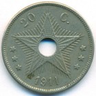 Бельгийское Конго, 20 сантимов 1911 год