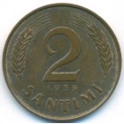 Латвия, 2 сантима 1939 год (AU)