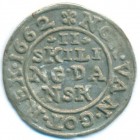 Дания, 2 скиллинга 1662 год