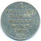 Дания, 4 скиллинга 1807 год