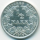 Германия, 1/2 марки 1916 год J