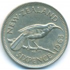 Новая Зеландия, 6 пенсов 1963 год