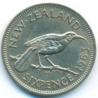 Новая Зеландия, 6 пенсов 1963 год
