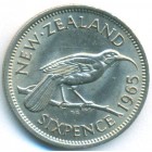 Новая Зеландия, 6 пенсов 1965 год (AU)