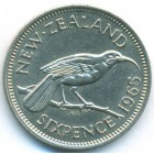 Новая Зеландия, 6 пенсов 1965 год (AU)