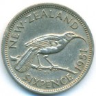 Новая Зеландия, 6 пенсов 1951 год