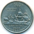США, 25 центов 2000 год D (UNC)